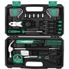 DEKOPRO TZ62 Set di strumenti da 62 pezzi Set di utensili manuali generali per la casa con custodia di stoccaggio in plastica (Verde)