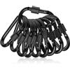 flintronic 10 Pezzi Moschettone Portachiavi, Piccoli Moschettone Piccolo Alluminio, Moschettoni a Vite Multiuso, Pesante Moschettoni Tipo D, per Zaino Cani al Guinzaglio Campeggio Pesca Viaggi
