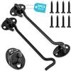 vsshe Gancio Finestra, 2 Pezzi Gancio Chiusura Porta, 6 Inch Gancios Chiusura Porta Gancios Finestra Chiavistello per Porta, con 8 Viti di Montaggio, per Finestra, Portas Scorrevole, Armadio- Nero