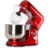 KLARSTEIN Bella Rossa - Impastatrice, Planetaria, Mixer da Cucina, 1300 W, 5,2 L, Sistema Planetario, 6 velocità, Terrina in Acciaio, Ganci in Pressofusione, Braccio Multifunzionale, Rosso