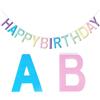 G2PLUS Striscione Happy Birthday,Festone Compleanno con Lettere Pastello | Scritta Birthday Tessuto Non Tessuto Riempito di Cotone Decorazione per Festa di Compleanno