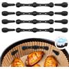 lompyeu Accessori Friggitrice Ad Aria,12 Pezzi Clip Magnetiche In Silicone per Carta forno per friggitrice ad aria (Nero - Rotondo)