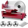 FOHERE 250W Affettatrice Elettrica da Casa, 3 Lame in Acciaio Inox con Diametro di 19 cm, Affettatrice Professionale, Spessore Regolabile 0-15mm Per Carne Formaggio Pane, Facile da Pulire