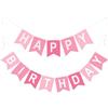 G2PLUS Bandierine Happy Birthday Pre-Assemblate,Festoni Compleanno Rosa | Striscione Buon Compleanno in Carta Premium,Grand Format 16×20 cm per Decorazioni Feste di Compleannos