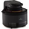 Klarstein Friggitrice ad Aria 2 in 1 con Funzione Vapore, Air Fryer 1250W, Friggitrice ad Aria Calda Touch, Elettrica 6 Programmi, Timer, Accessori Extra, e Vaporiera 5L