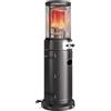 Outsunny Riscaldatore a Gas da Esterno 11kW, Regolazione Continua, 2 Ruote | Stufa a Gas Propano Portatile, Accensione a Impulsi, Antiribaltamento, Rete Protettiva, per Giardino Patio Terrazzo