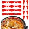 lompyeu Accessori Friggitrice Ad Aria,12 Pezzi Clip Magnetiche In Silicone per Carta forno per friggitrice ad aria (Rosso - Quadrato)