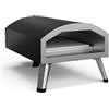 Klarstein LaFiamma - Forno Per Pizza Elettrico, 2200W, Doppio Riscaldamento, Termometro, Pietra Inclusa, Fino a 450°C, Design Compatto per Esterni, Cottura Veloce