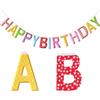 G2PLUS Striscione Happy Birthday,Festone Compleanno con Lettere Multicolore | Scritta Birthday Motivo Stella Tessuto Non Tessuto Riempito di Cotone Decorazione per Festa di Compleanno
