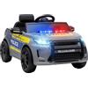 AIYAPLAY Macchina Elettrica della Polizia per Bambini 12V con Telecomando | Batteria al Litio, Auto Elettrica per Bambini, 2 Motori, Sirena, Fari, Musica, Cintura, Clacson, 2.5-3.5 km/h, 3-6Anni Grigio