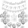 KISPATTI Decorazioni matrimoni perle, decorazioni anniversario matrimonio 30 anni striscioni nozze perle 30 Palloncini Happy 30th Anniversary Palloncini bianchi argento 30 Pearl Wedding Cake Topper
