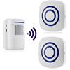 HommyFine Rilevatore di allarme con sensore di movimento wireless Allarme campanello wireless Kit di Allarme con 38 Melodie, Indicatori LED per Casa, Ufficio, appartments, fabbriche e alberghi