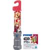 Hasbro Star Wars Micro Force WOW! set di 4 mini figure da collezione per bambini con 2 adesivi dei personaggi in confezione con spada laser
