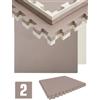 Eyepower 2 tappetini protettivi per pavimenti da 40 mm, 90x90 cm, beige-marrone