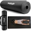FIZYO Tappetino grande per yoga e pilates Fityo Plus - Tappetino da ginnastica antiscivolo in NBR Fitness 190x100x1,5 cm - Spessore 15 mm - Nero