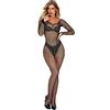 Arunta Livia Corsetti, Tuta sexy, a rete, sexy, in pizzo, a maniche lunghe, integrale ma aperta sul cavallo, S/L, nera nero nero 1 S/M/L