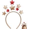 VZXQX Cerchietto Natalizio Stelle, Cerchietto per capelli Stelle Paillettes Rosso Oro per Bambina Donna Ragazza, Fascia per capelli Stelle per Accessori per Capelli Festa di Compleanno di Natale