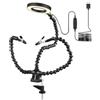 Quiclume Saldatore per terza mano con luce d'ingrandimento, 5 flessibili, a collo di cigno, supporto magnetico per circuiti stampati, per riparazione elettronica, officina, hobby