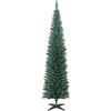 HOMCOM Albero di Natale Artificiale Slim 210 cm con 401 Rami, Verde | Albero di Natale Alto e Stretto, Forma di Abete, Base in Plastica, Decorazione Natalizia, per Casa, Interni