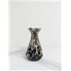MurArt Vaso in Vetro di Murano Alto 13cm Nero Collezione Begonia in Vetro Soffiato a Mano in Lavorazione Artigianale