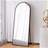 FOERPL Specchio a Figura Intera - 162 x 53 cm - Specchio da Terra ad Arco con Supporto,Specchio di Corpo Intero per camerino, guardaroba - telaio in alluminio e protezione antischegge