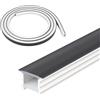 UUGRO Profilo LED in silicone nero, striscia LED flessibile per pannello acustico, soffitto, parete, armadio (striscia LED non inclusa) (15 x 10 mm, 5 m)