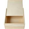 Rackumic Scatola portaoggetti in legno, 25 x 25 cm, con coperchio scorrevole, naturale (20 x 20 x 8 cm)