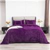 YUSOKI, Coperta per letto queen size in finta pelliccia, invernale, leggera, soffice, morbida, confortevole, in microfibra, per donne, bambini, ragazze, divano, lavabile, (viola, 228,6 x 228,6 cm)