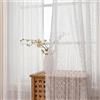 Gazal Vole Tende boho bianche, set da 2 pezzi, H220 x L140 cm, motivo geometrico traforato effetto macramè, tende semitrasparenti con tunnel per bastone 7,5 cm, stile vintage, soggiorno camera