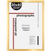 KAIWIN Cornice portafoto 30 x 40 cm, 30 x 40 cm, dorata, cornice portafoto con vetro acrilico, per supporto da tavolo o da parete, cornice per poster
