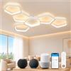 OTREN Plafoniera LED Soffitto Funziona con Alexa, HomeKit e Google Home | Lampadario Moderno 88 cm 58W con Controllo Vocale, App e Telecomando per Camera da Letto, Soggiorno e Cucina