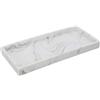 Generico Set Accessori Bagno 4 Pezzi Con Dispenser Sapone Liquido, Bicchiere Porta Spazzolini, Porta Saponetta E Porta Scopino WC In Poliresina Effetto Marmo Bianco Della Linea Marmo (VASSOIO)