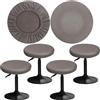 YINGAYOU Copri Sgabello Rotondo 30-40cm Fodera per Sgabello Rotondo con Tessuto Traspirante Elevata Protezione, Ottima Vestibilità, Facile da Pulire (4, Grigio)