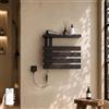 S'AFIELINA Scaldasalviette Elettrico con Ripiano 500×450 mm 148W Nero | Termoarredo WiFi, Riscaldamento in Fibra di Carbonio, 6 Modalità, Spina/Collegamento Fisso