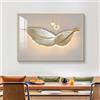 SXKLYRF Copri Contatore Elettrico Interno Moderno, Copri Quadro Elettrico Decorativo, Copertura Quadro Elettrico a Muro con Motivo a Piuma(Gold,80x60cm/31x24in)