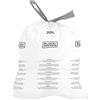 BLACK+DECKER 60919 Sacchetti della Spazzatura da 20 L con Nastro, Confezione da 20, Bianco, White, 20L Bin Liner