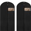 Dntorx 2 custodie per vestiti, 120 x 60 cm, colore nero, antipolvere, con chiusura lampo, per abiti, giacche, vestiti