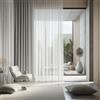 GARDINESTAN JUNG CFO GmbH Tenda trasparente in voile bianco, ignifuga e lascia passare la luce, con nastro universale e nastro arricciato, peso del nastro in piombo, facile da pulire e lavabile, moderna ed elegante (270 x 150