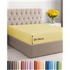 CGK Unlimited Lenzuolo con Angoli 80x200 - Microfibra Tasca 30cm (12) - Giallo | Spazzolata, Morbida, Antipiega, Senza Stiratura, Traspirante, Anallergico, Elastico Perimetrale, Poliestere, OEKO-TEX