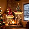 Generic Lampadario Cappello Babbo Natale Illuminato, Decorazione LED (2Pcs-A) | Luce Calda con Paillettes, Stella Campanellino & Ghirlanda, 4 Modelli, Interni & Esterni per Portico, Terrazzo & Ingresso
