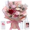 Hanavery Bouquet di Rose Stabilizzate con Vaso, Rosa Eterna, Regalo Donna Compleanno | Mazzo di fiori stabilizzati per Mamma o Moglie, Idee regalo per Compleanno, Anniversario, San Valentino, Festa della Mamma