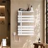 S'AFIELINA Scaldasalviette Elettrico con Ripiano 760×500 mm 253W Bianco | Termoarredo WiFi, Riscaldamento in Fibra di Carbonio, 6 Modalità, Spina/Collegamento Fisso