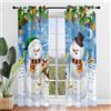 Highdi Tende Trasparenti per Interni con Occhielli, 2 Pezzi Tende Voile con Sfumato Effetto Moderno Tende Semitrasparenti per Camera da Letto, Cucina, Soggiorno (Inverno Natalizio 2,280x275cm)