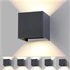 wisdom line Applique da Parete Cubo 15W LED Antracite 11cm | 3 colori regolabili, IP65 impermeabile, fascio luce regolabile 0-120°, uso interno ed esterno, design quadrato moderno
