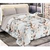 Tata Home Trapunta Invernale Matrimoniale Imbottita in Morbida Microfibra Piumone Letto Trapuntato Caldo e Soffice Autunno Inverno Traspirante Anallergico Fantasia Fiori Mod.13 Beige