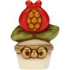 THUN - Vasetto Soprammobile Porta Fortuna con Melograno - Ceramica - Bomboniere - 4,5x3,5x6 cm h