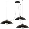 L+ Lampadario soggiorno a sospensione decentrato, in metallo, Lampadario cucina, diametro 30cm, attacco per lampadina E27, colore NERO opaco RAL 9005