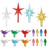 lasuroa 106pz Ricambio di Albero Natale Luci, Lampadine di Ricambio per Alberi di Natale in Ceramica Multicolore con Stella Ornamenti a Forma di Uccello Decorazioni Natalizie per Alberi in Ceramica
