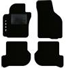 QUEMAR Tappetini Auto per Seat Leon II 1P, Bordo Nero, 1 Ricamo | 2005-2012 / Kit Tappeti Moquette e Gomma su Misura / Set 2 Anteriori + 2 Posteriori / Ricami e Colori Personalizzati