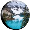 NLWQEKV Copertura per ruota di scorta con paesaggio di montagne di lago, neve, protezioni per ruote, impermeabile, antipolvere, universale, adatta per camper, SUV, camion, camper, roulotte, 15 pollici